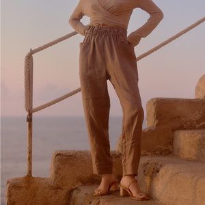 Ozma of California Heavy Laundered Linen Utility Pant